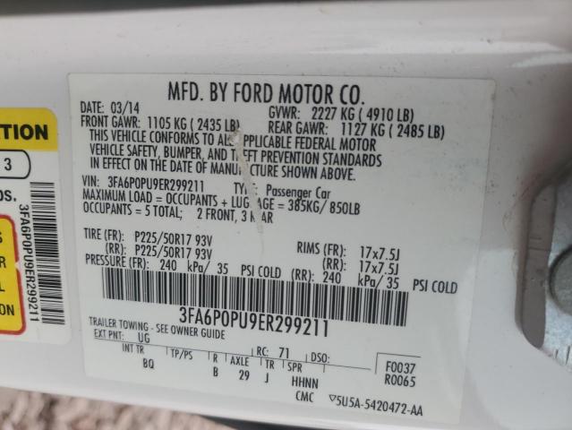 3FA6P0PU9ER299211 Ford Fusion Se Phev