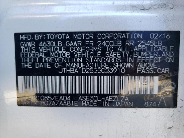 JTHBA1D25G5023910 Lexus IS 200T