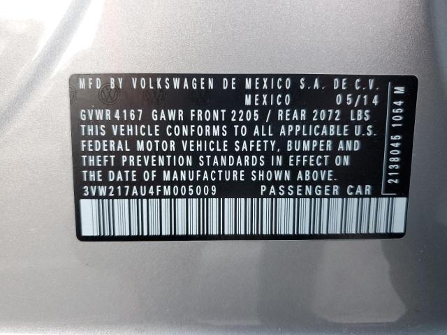 3VW217AU4FM005009 Volkswagen GOLF