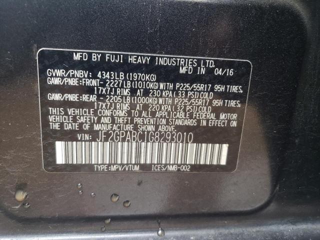 JF2GPABC1G8293010 Subaru Crosstrek Premium