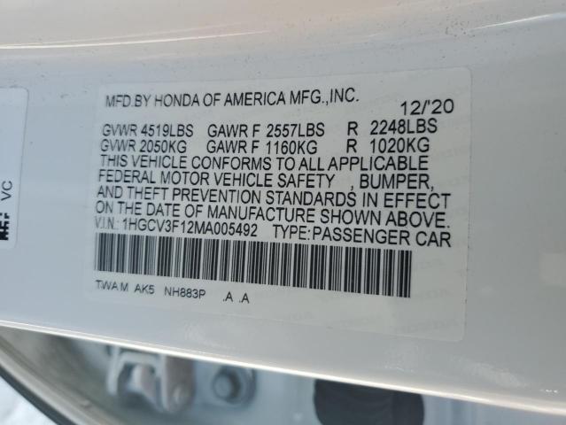 1HGCV3F12MA005492 Honda ACCORD HYBRID