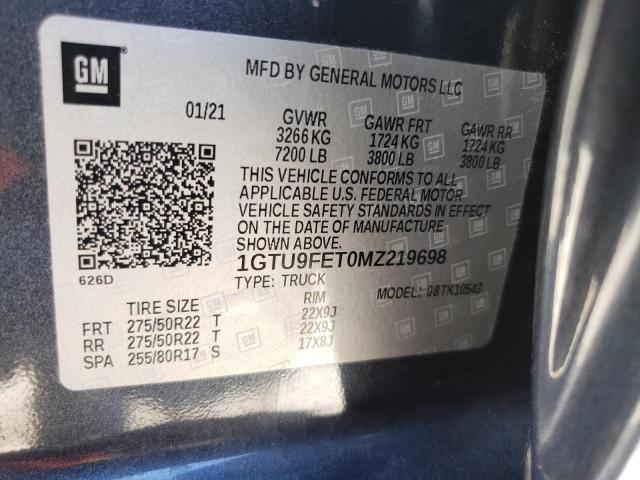 1GTU9FET0MZ219698 GMC Sierra K1500 Denali