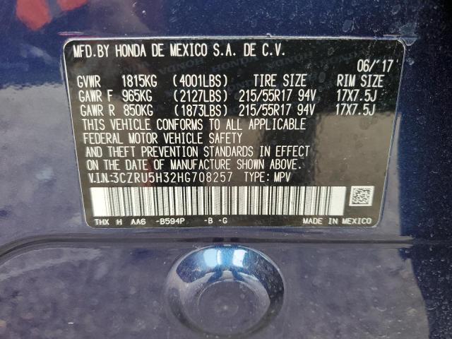 3CZRU5H32HG708257 Honda HR-V LX