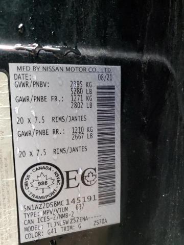 5N1AZ2DS8MC145191 Nissan Murano Platinum