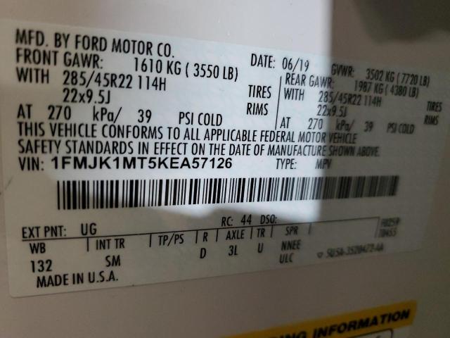 1FMJK1MT5KEA57126 Ford Expedition Max Platinum