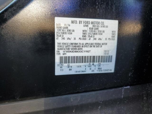 1FM5K8D88GGC11927 Ford EXPLORER XLT