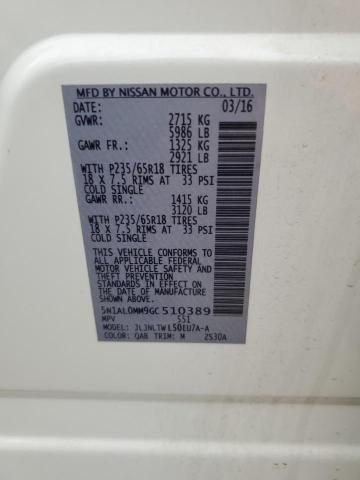 5N1AL0MM9GC510389 Infiniti QX60