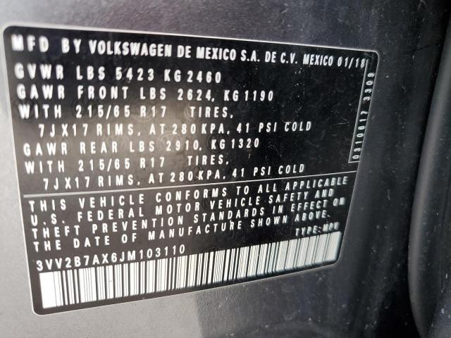 3VV2B7AX6JM103110 Volkswagen TIGUAN SE