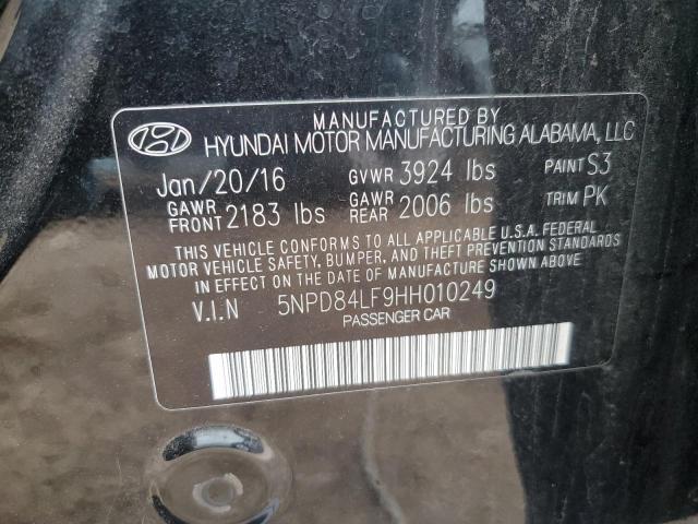 5NPD84LF9HH010249 Hyundai ELANTRA SE