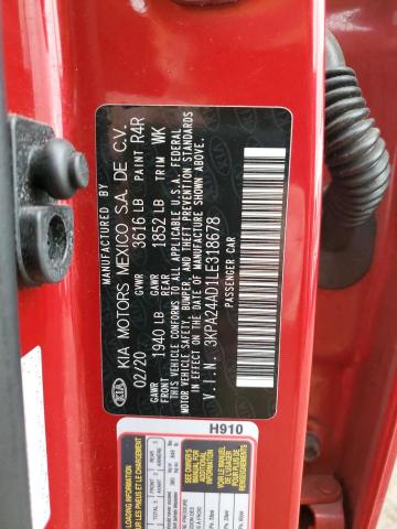 3KPA24AD1LE318678 KIA RIO LX