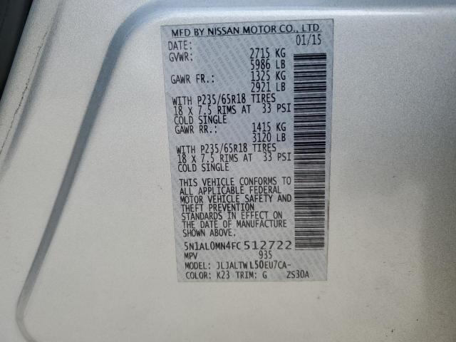 5N1AL0MN4FC512722 Infiniti QX60