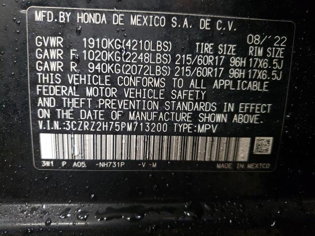 3CZRZ2H75PM713200 Honda Hr-v Exl