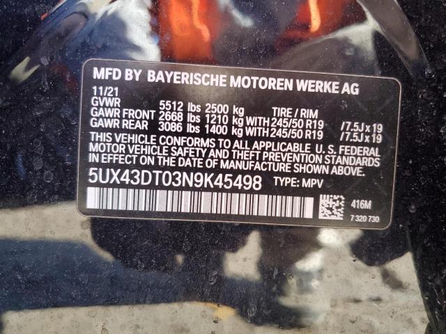 5UX43DT03N9K45498 BMW X4 M40i