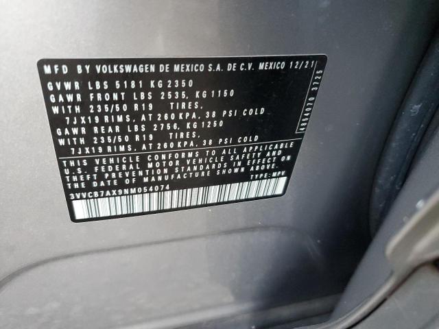 3VVCB7AX9NM054074 Volkswagen Tiguan Se R-line Black
