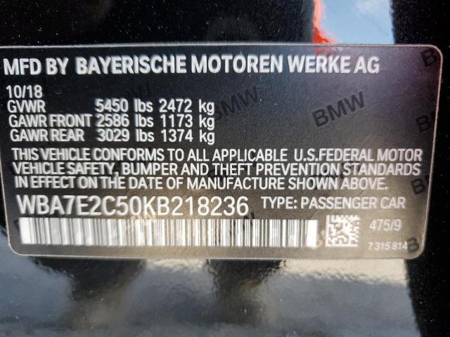 WBA7E2C50KB218236 BMW 740 I