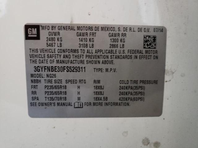 3GYFNBE30FS529311 Cadillac Srx Luxury Collection