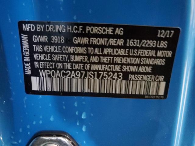 WP0AC2A97JS175243 Porsche 911 GT3