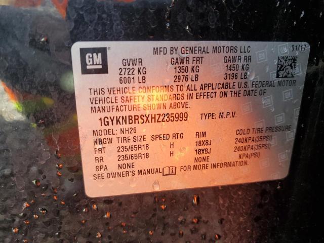 1GYKNBRSXHZ235999 Cadillac XT5 LUXURY