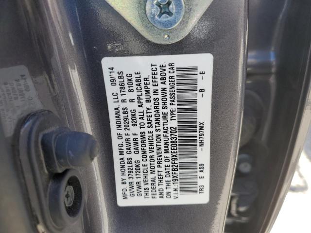 19XFB2F9XEE083702 Honda CIVIC EXL