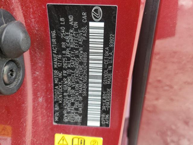 58ABK1GG3HU048886 Lexus ES 350