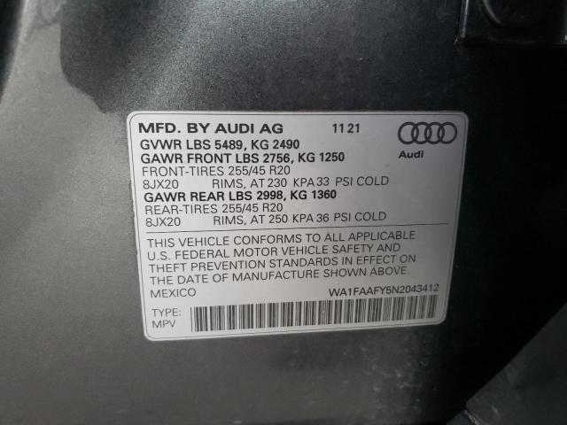 WA1FAAFY5N2043412 Audi Q5 Prestige 45
