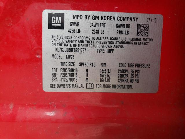KL7CJLSB0FB251797 Chevrolet TRAX 1LT