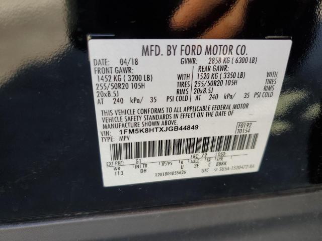 1FM5K8HTXJGB44849 Ford Explorer Platinum