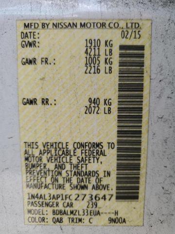 1N4AL3AP1FC273647 Nissan ALTIMA 2.5