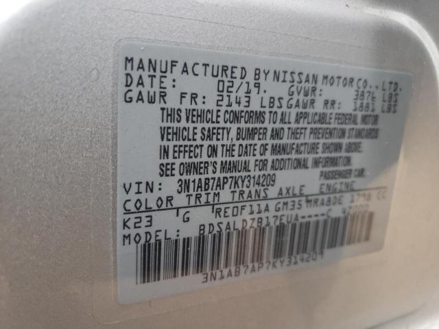 3N1AB7AP7KY314209 Nissan SENTRA S