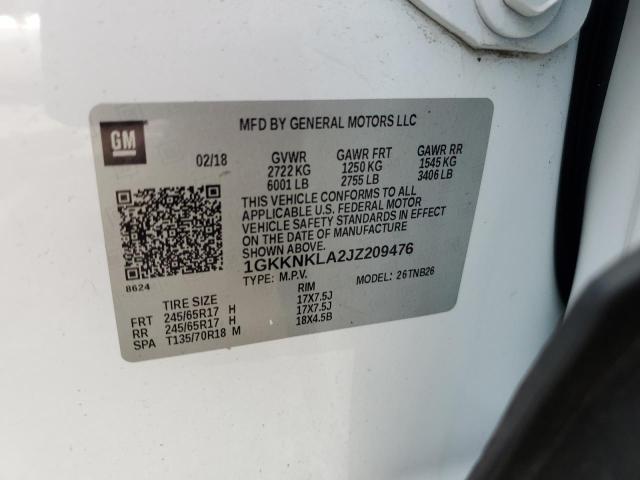 1GKKNKLA2JZ209476 GMC ACADIA SLE