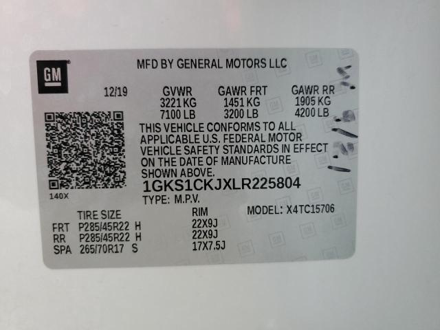 1GKS1CKJXLR225804 GMC YUKON DENALI