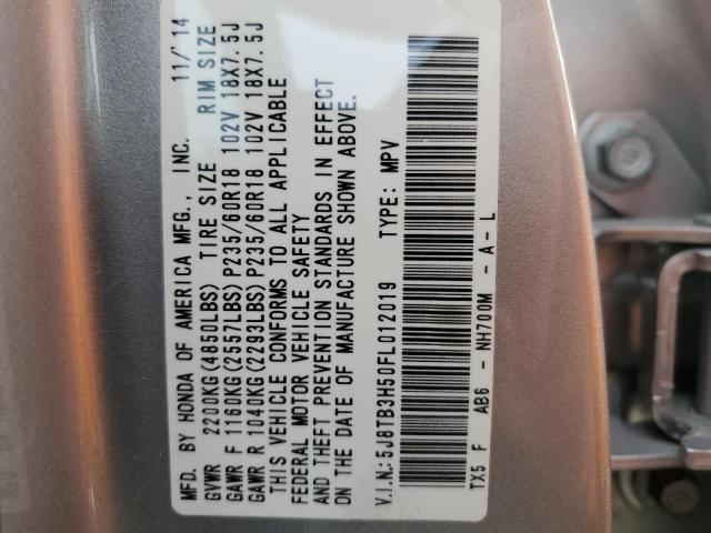 5J8TB3H50FL012019 Acura Rdx Technology