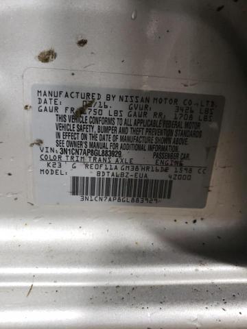3N1CN7AP8GL883929 Nissan VERSA S