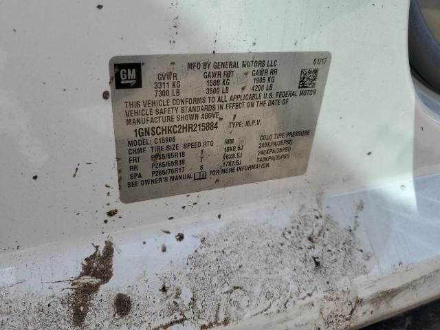 1GNSCHKC2HR215884 Chevrolet Suburban C1500 Lt