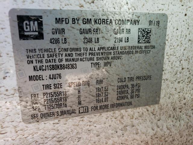 KL4CJ1SB0KB848363 Buick Encore Sport Touring