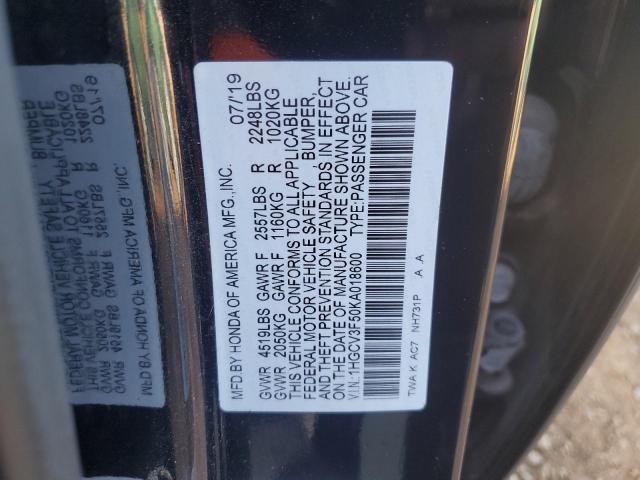 1HGCV3F50KA018600 Honda Accord Hybrid Exl