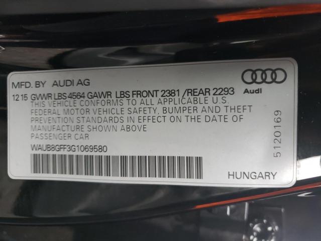 WAUB8GFF3G1069580 Audi A3 PREMIUM