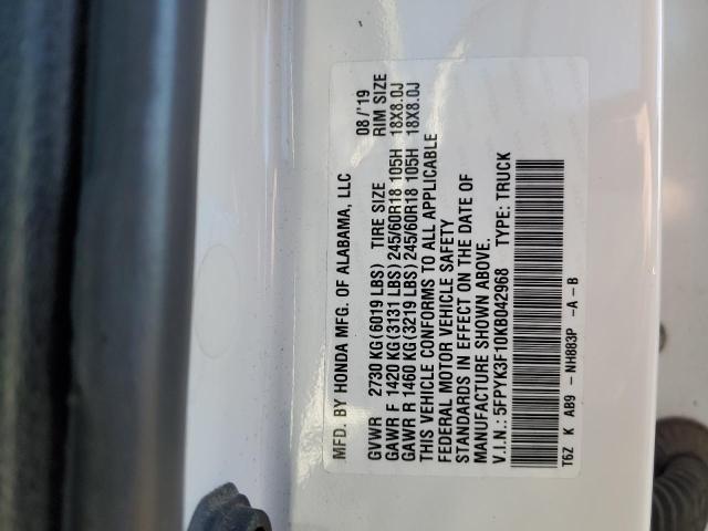 5FPYK3F10KB042968 Honda Ridgeline Sport