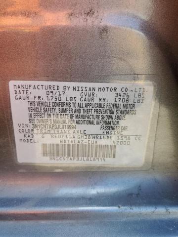3N1CN7AP3JL818994 Nissan VERSA S