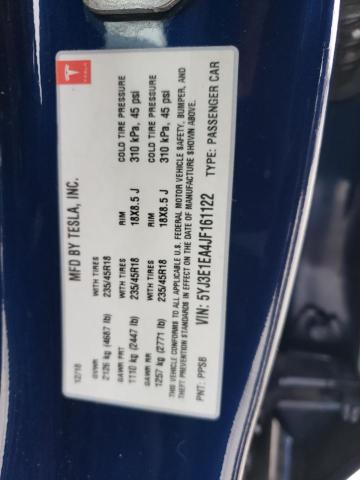 5YJ3E1EA4JF161122 Tesla MODEL 3
