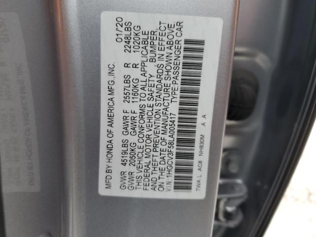 1HGCV3F58LA005417 Honda Accord Hybrid Exl