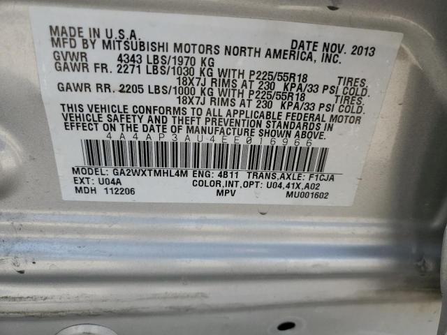 4A4AP3AU4EE016966 Mitsubishi Outlander Sport Es