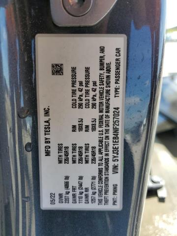 5YJ3E1EB4NF257024 Tesla MODEL 3
