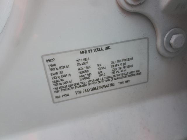 7SAYGDEE9NF544700 Tesla Model Y