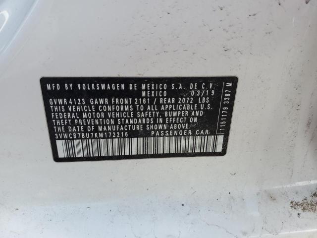 3VWCB7BU7KM172216 Volkswagen JETTA S