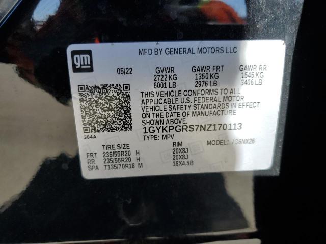 1GYKPGRS7NZ170113 Cadillac XT6 SPORT