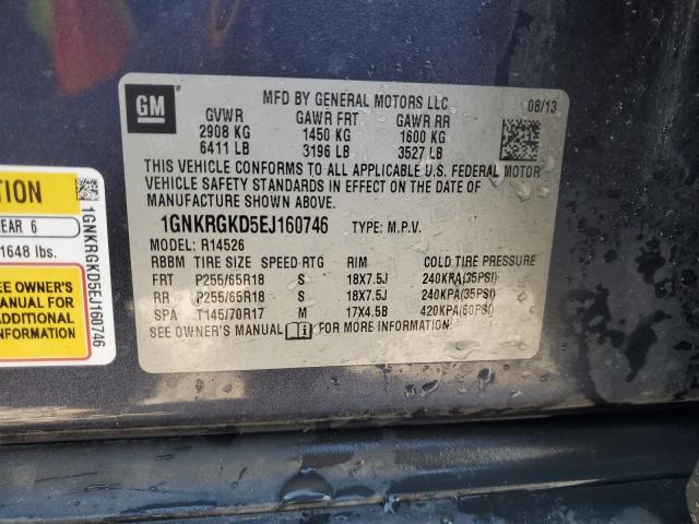 1GNKRGKD5EJ160746 Chevrolet Traverse Lt