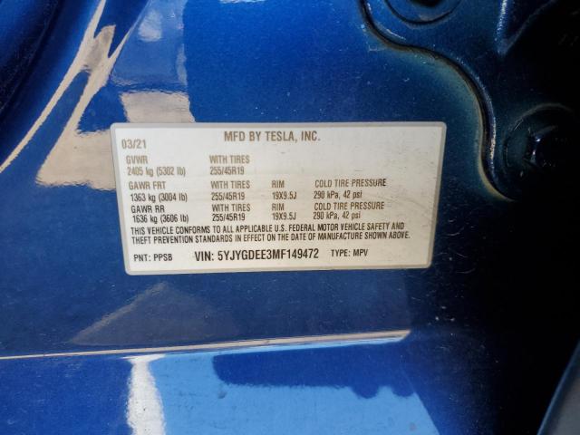 5YJYGDEE3MF149472 Tesla Model Y