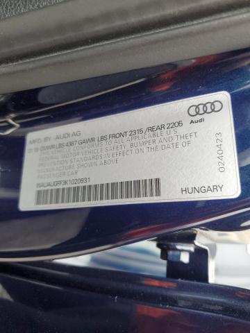 WAUAUGFF3K1020931 Audi A3 PREMIUM