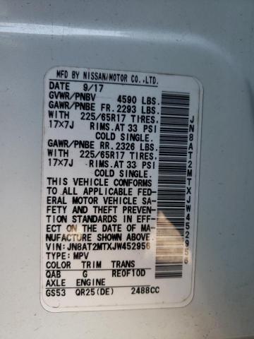 JN8AT2MTXJW452956 Nissan ROGUE S